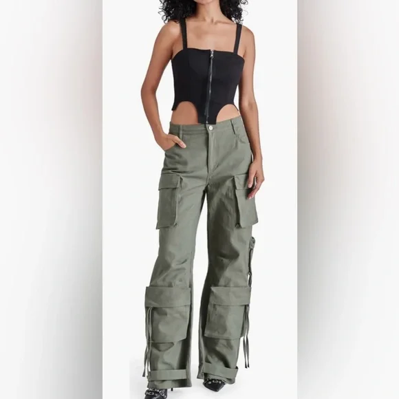 Steve Madden Duo Wide Leg  Cargo Pants Size M - Picture 2 of 9